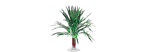 Mini Green Palm Tree Foil Centerpiece - 8.5" (1 Piece) - Tropical Paradise Table Decorations for Parties & Events