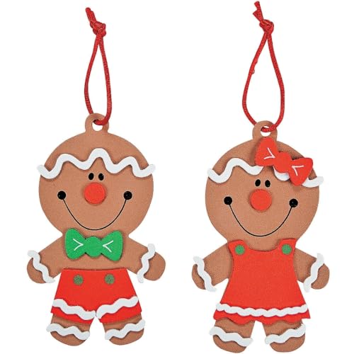 12 Big Head Gingerbread Ornament Craft Kit/Craft Kits/Christmas Ornaments/Holiday