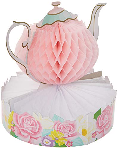 Creative Converting Floral Tea Party Centerpiece, 1 ct Multicolor, 9" x 10"