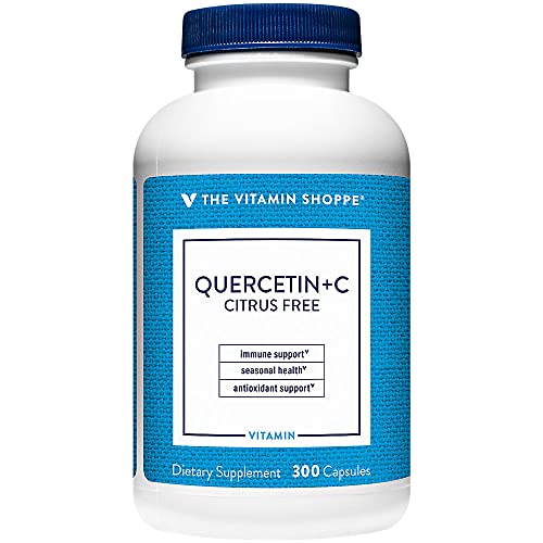 The Vitamin Shoppe Quercetin + Vitamin C, Citrus Free, Antioxidant That Supports A Healthy Immune for All Seasons (300 Capsules)