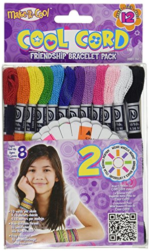 The Janlynn Corporation Cool Cord Friendship Bracelet Stitch Kit, 12-Pack