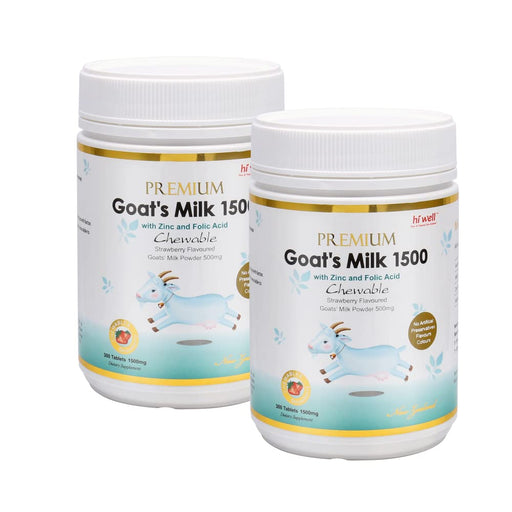 (Pack of 2) Hi Well Premium Goat's Milk 1500 300Tablets Strawberry