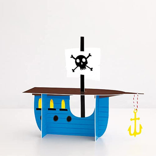 Multicolor Ahoy Pirate Ship Centerpiece Decoration (1 Count) - Perfect for Any Swashbuckling Adventure
