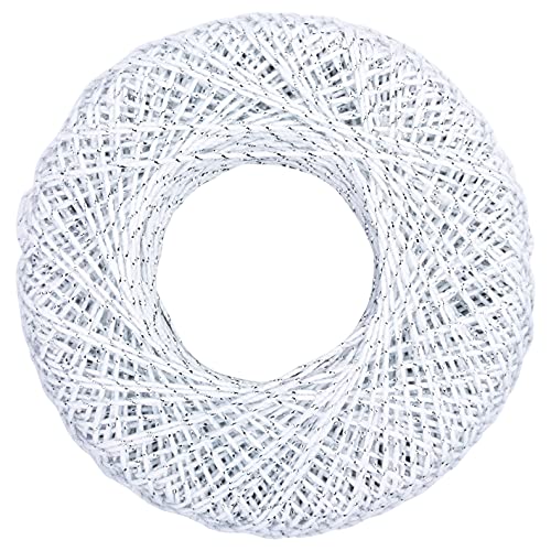 Red Heart Metallic Crochet Thread, 10, White/Silver