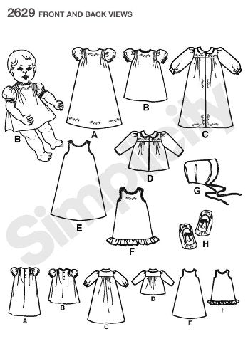 Simplicity Sewing Pattern 2629 Crafts, A (XXS-XS-S-M-L)