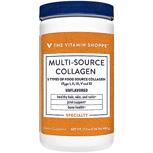 The Vitamin Shoppe Multi-Source Collagen Powder - 5 Types of Collagen to Support Hair, Skin & Nails - Unflavored (45 Servings)