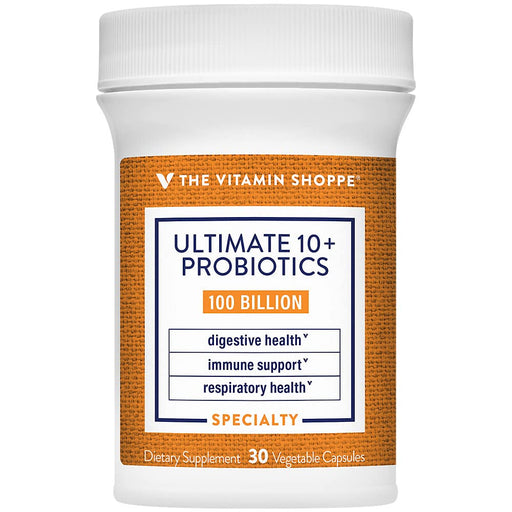 The Vitamin Shoppe Ultimate 10+ Probiotics - Immune Support, Digestive & Respiratory Health - 100 Billion CFUs (30 Vegetable Capsules)