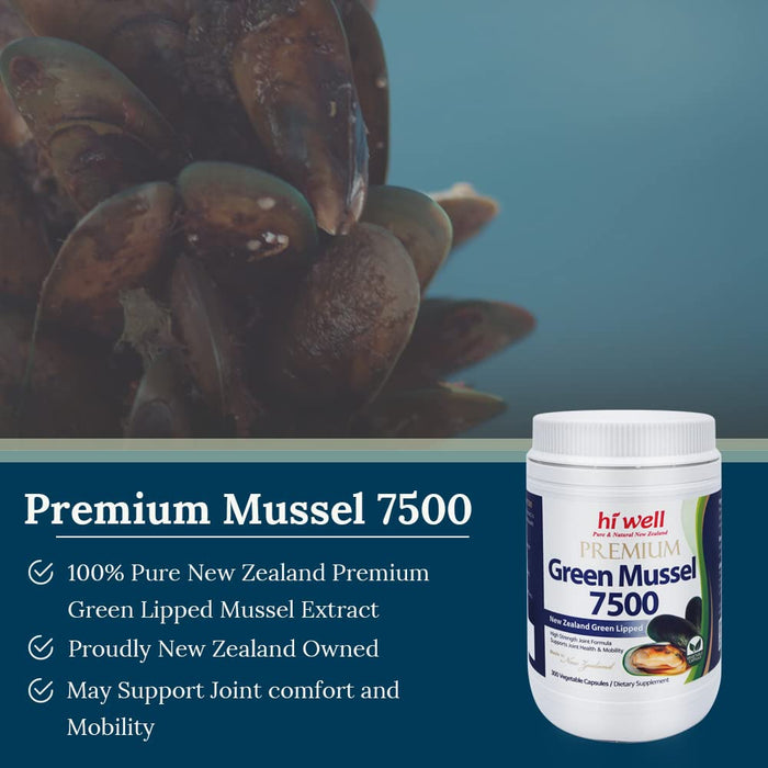 (Pack of 2) Hi Well Premium 100% New Zealand Green Mussel 7500 300 Capsules