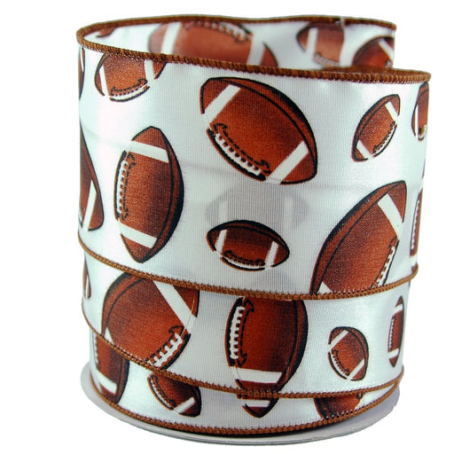 Craig Bachman Imports 8567339207 Wired Football Ribbon, 2.5" Wide
