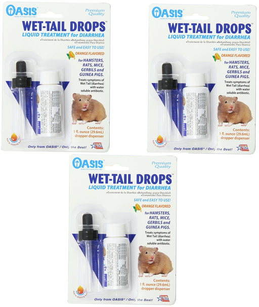 (3 Pack) Oasis Wet Tail Drops- Liquid Treatment for Diarrhea, 1-Ounce