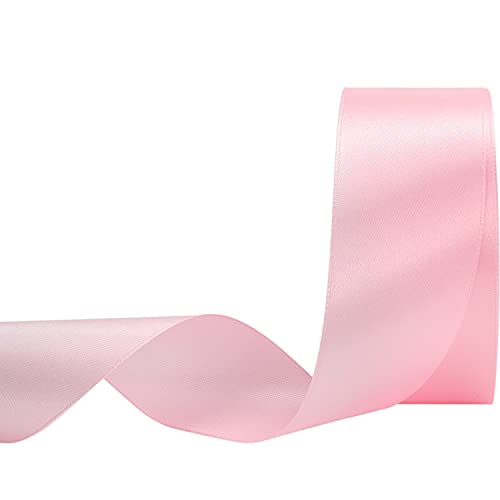 Nsilu 25 Yards 1-1/2 inches Wide Satin Ribbon Suitable for Wedding, Party and Gift Box Packaging Ribbon (Pale Pink, 1-1/2")