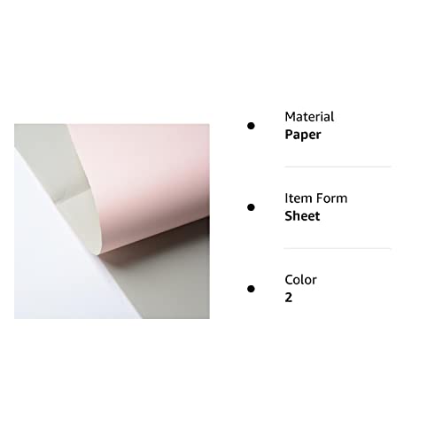 Double Color Flower Wrapping Paper Waterproof Gift Packaging Florist Bouquet Material 20 Sheets 23.623.6 Inch (Pink)