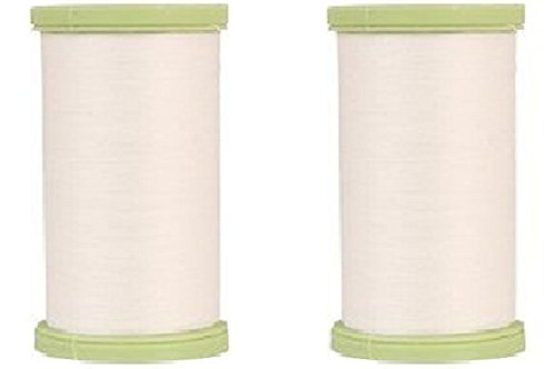 (2 Pack) Coats Dual Duty Plus White Hand Quilting Thread Strong All Purpose with Glace (Glazed) Finish