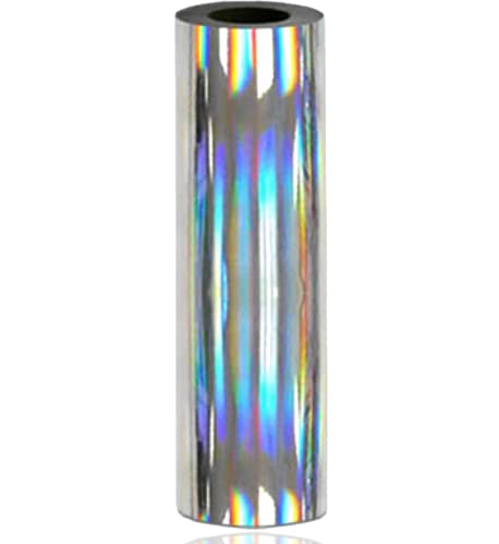 Silver Holographic Vinyl Permanent, 12"x15 FEET Rainbow Holographic Vinyl Roll, Chrome Holographic Sticker Vinyl for Cricut, Silhouette, Signs, Decals by Turner Moore Edition (15FT)