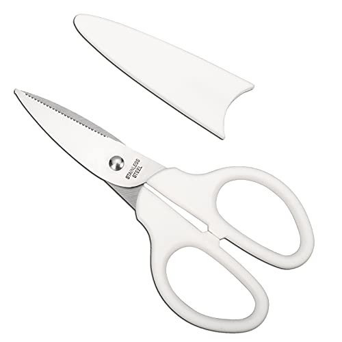 YOUGUOM 6in Multipurpose Scissors, Comfort Grip, Stainless Steel Sharp Basic Shears for Office Home Household Kitchen School Craft Supplies w/ Protective Cover