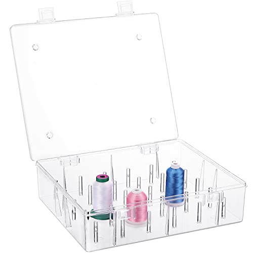 New brothread Tall and Clear Storage Box/Organizer for Holding 30 Spools Home Embroidery & Cotton Thread Spool Compatible with Tall Thread Spool from Isacord/Floriani/Madeira/Glide/RA/ConnectingThread