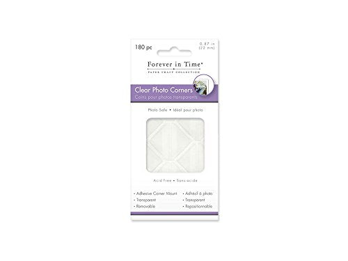 Forever in Time PC050Forever in Time Photo Corners Adhesive Clear Corner Mounts, 7/8-Inch, 180 Per Package