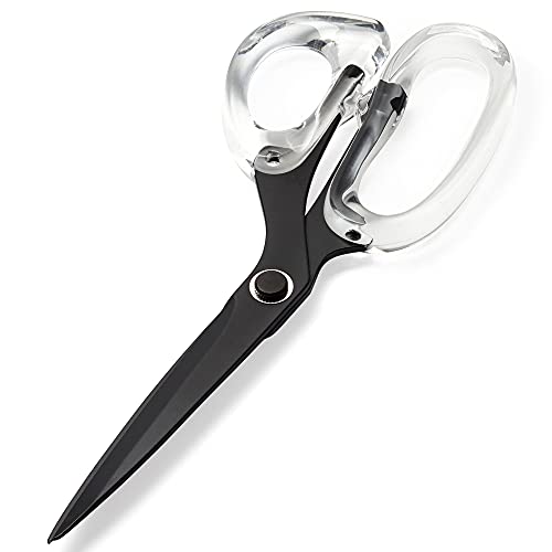 OfficeGoods Acrylic & Stainless Steel 9" Scissors - Modern Design for the Stylish Home, Office, or School - Perfect for Arts & Crafts, Scrapbooking, Fabric, & Sewing - Matte Black