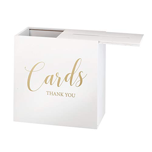 Lillian Rose White Wooden Wedding Card Box, Medium