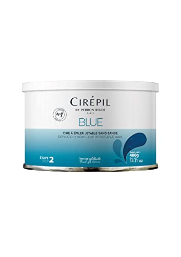 Cirepil - Blue - 400g / 14.11 oz Wax Tin - Unscented - Fluid Gel Texture - All-Purpose & All Hair Types - Low-Temp - Ideal Bikini or Brazilian - Easy Removal, No Strips Needed
