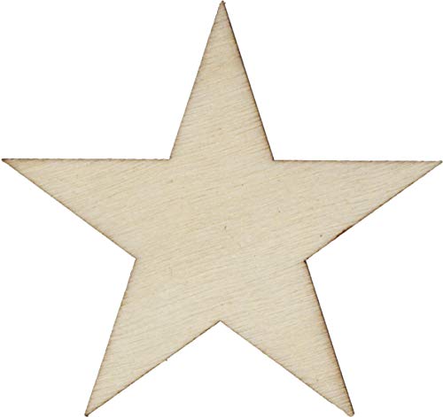 50 Tiny 1/2 inch Size Wood Stars
