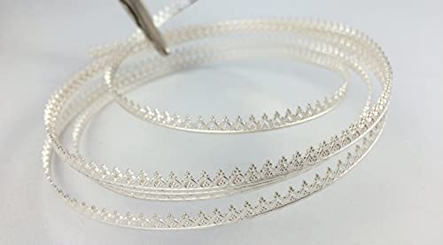 1 Foot 925 Sterling Silver Inverted Heart Gallery Wire, Hard, Decorative Design, Bezel Strip by CRAFT WIRE