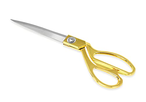Mandala Crafts Ribbon Cutting Scissors for Ribbon Cutting Ceremony – Large Gold Scissors Set Tailor Scissors Heavy Duty Shears with Stainless steel Blade for Fabric Sewing