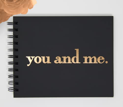 Mod La Vie You and Me Mini-Photo Album Scrapbook. Embossed Gold Foil, 6'' x 7.5'' 90 Blank Pages, Softcover, Keepsake Friendship Album, Best Friend Polaroid Instax Scrapbook (BK/Go)