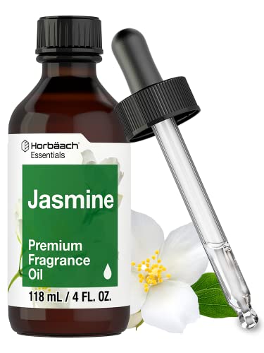 Jasmine Fragrance Oil | 4 fl oz (118ml) | Premium Grade | for Diffusers, Candle and Soap Making, DIY Projects & More | by Horbaach
