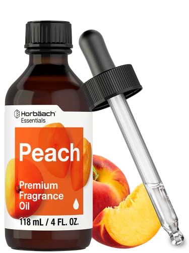 Peach Fragrance Oil | 4 fl oz (118ml) | Premium Grade | for Diffusers, Candle and Soap Making, DIY Projects & More | by Horbaach