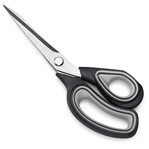 Premium Tailor Scissors Heavy Duty Multi-Purpose Titanium Scissors Professional for Leather Cutting Industrial Sharp Sewing Shears, Gray
