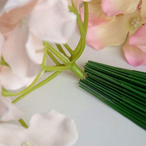 200 Pack Floral Flower Wire Stems, Flower Rod Wire,Wrapped 18Gauge,14 Inch, 1.2mm in Diameter,Green