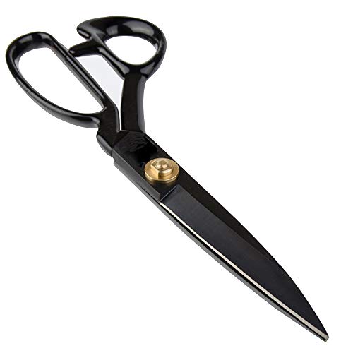LNKA Fabric Scissors Sewing Black - 10 Inch Scissors Heavy Duty Professional Industrial Strength High Carbon Steel Shears Leather Paper Sewing Craft Home Office Artists Students Tailors Dressmakers