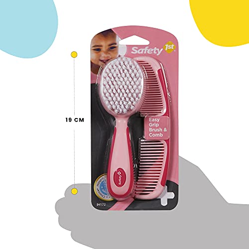 Safety 1st Easy Grip Brush and Comb, Raspberry