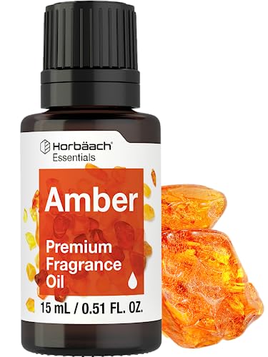 Amber Fragrance Oil | 0.51 fl oz (15ml) | Premium Grade | for Diffusers, Candle and Soap Making, DIY Projects & More | by Horbaach