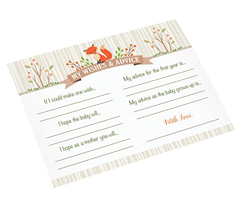 Lillian Rose Woodland Baby Shower Wishes Cards, Neutral, 5.5" x 4.25"
