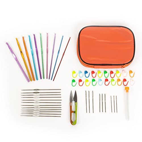 Crochet Kit for Beginners to Take Up Crocheting Crochet Hooks Crochet Stitch Markers and Crochet Needle Set Get Started with Crochet Easily by Hobbi Co.