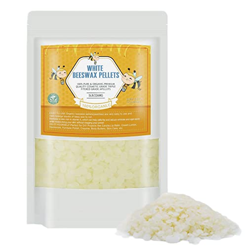 5 Pound White Beeswax Pastilles for Candle Making, DIY Projects- Natural Beeswax Pellets in Sealed Paper Bag