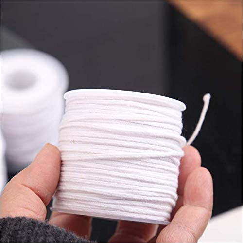 24 Ply Cotton Candle Wicks Bulk 200 ft #24ply/ft Braided Wick Spool White Woven Candle Wicks for Candle Making in Max Dia 2 Inch Pillar, Candle Wick Only (No Metal Tabs)
