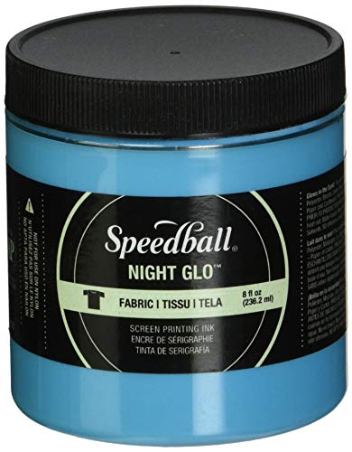 Speedball Fabric Screen Printing Ink, 8-Ounce, Night Glo Blue