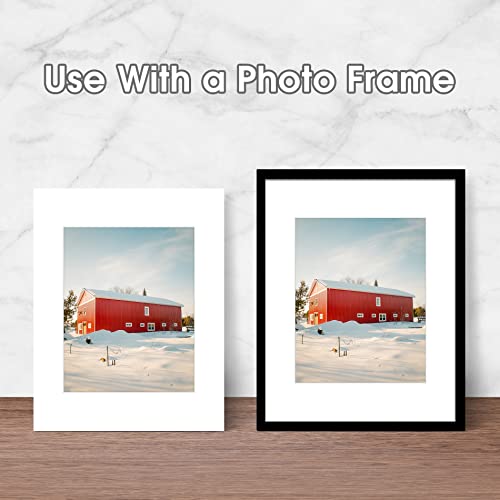 Golden State Art, Pack of 20 11x14 White Picture Mats with White Core Bevel Cut for 8x10 Pictures