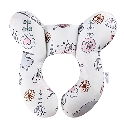 KAKIBLIN Baby Travel Pillow for Head and Neck Support Pillow for Pushchair,Car Seat,Travel (Hippo)