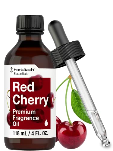 Red Cherry Fragrance Oil | 4 fl oz (118mL) | Premium Grade | for Diffusers, Candle and Soap Making, DIY Projects & More | by Horbaach