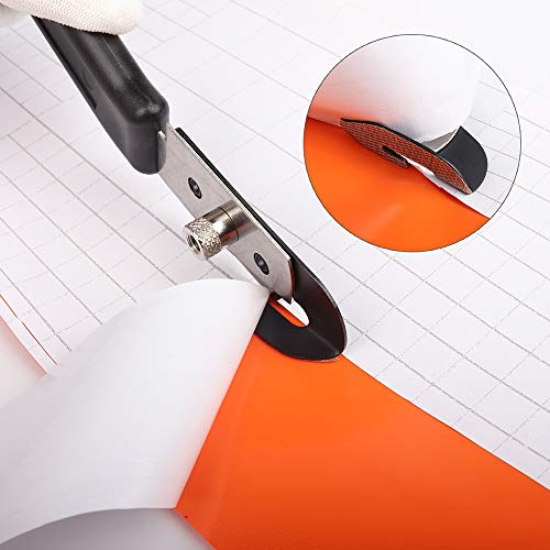 Gomake Vinyl Backing Cutter Bodyguard Vinyl Wrap Cutting Knife, Stainless Steel Hidden Blade Vinyl Cutter for Car Tinting and Backing Paper Cutter with 10 Extra Blade and 3 PTFE Stickers