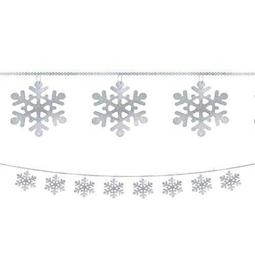 Dazzling Prismatic Foil Snowflake Sequin Ring Garland - 9' (1 Pc.) - Enchanting Design | Perfect for Holiday Decor & Display