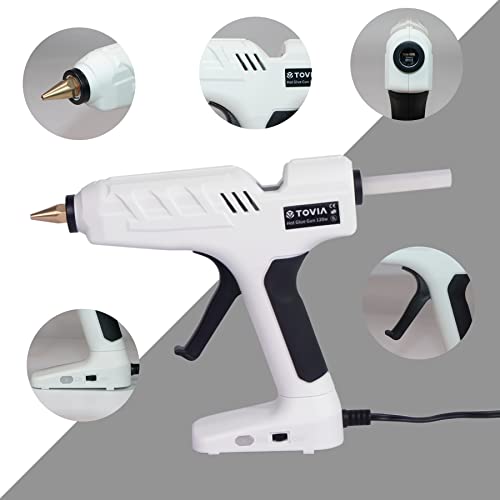 High Temp Hot Glue Gun Kit with Switch, T TOVIA Full Size 120W Heavy Duty Melt Glue Gun with 20pcs Clear Glue Sticks for DIY Crafts, Decoration, Quick Repairs, Gifts