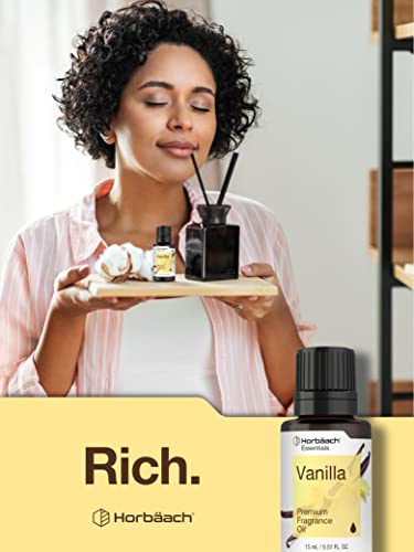 Vanilla Fragrance Oil | 0.51 Fl Oz (15 mL) | Premium Grade | for Diffusers, Candle and Soap Making, DIY Projects & More | by Horbaach