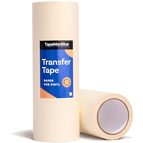 12" x 50' Roll of Paper Transfer Tape for Vinyl, Made in America, Premium-Grade Transfer Paper for Vinyl with Layflat Adhesive for Cricut Vinyl Crafts, Decals, and Letters