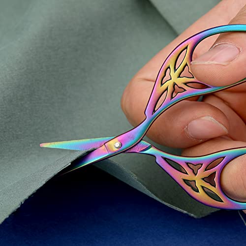 SHWAKK 3 Pcs Vintage Embroidery Scissors Kit, Colorful Sewing Scissors European Style, Tailor Scissors for Sewing Household Handicrafts Dressmaker Cross Stitch DIY Tool and Everyday Use