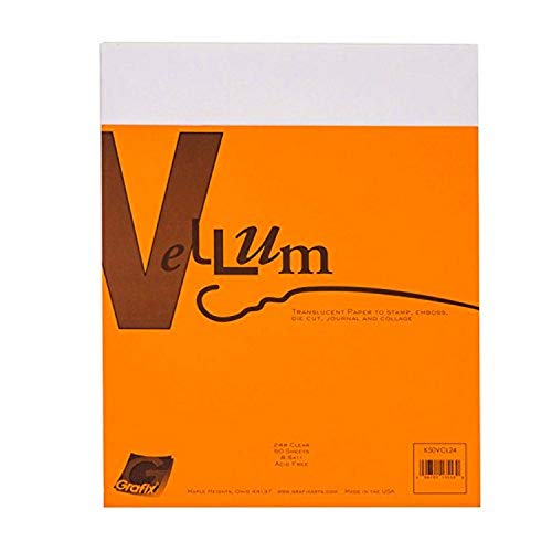 Grafix 24-Pound 8-1/2-Inch by 11-Inch Vellum, 50-Pack, Clear